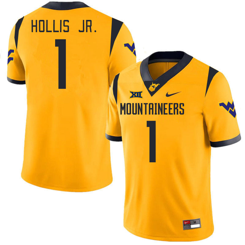 #1 Garnett Hollis Jr. West Virginia Mountaineers College 2024 New Uniforms Football Jerseys Stitched Sale-Gold